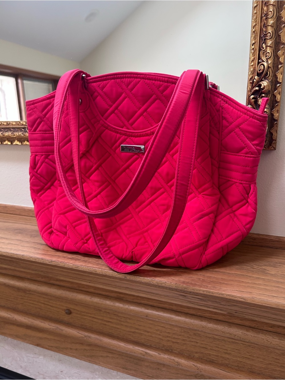 Vera Bradley Microfiber Coral Glenna bag